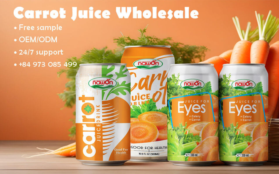 nawon wholesale carrot juice canned