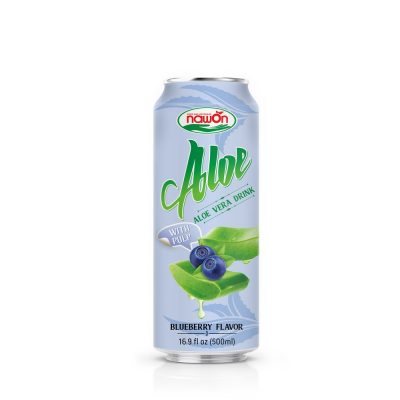 Aloe Vera Drink with Pulp Blueberry Flavor 16.9 Fl Oz 500ml