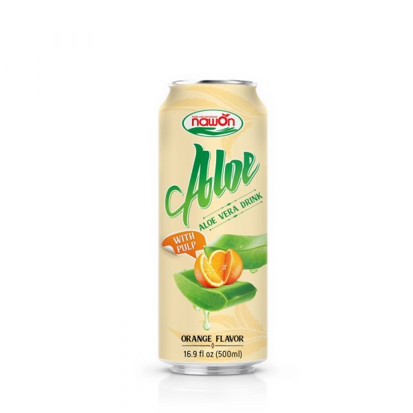 Aloe vera drink with pulp orange flavor 16.9 fl oz 500ml