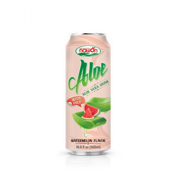 Aloe vera drink with pulp watermelon flavor 16.9 fl oz 500ml