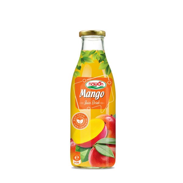 Glass bottle 940ml mango juice drink NFC
