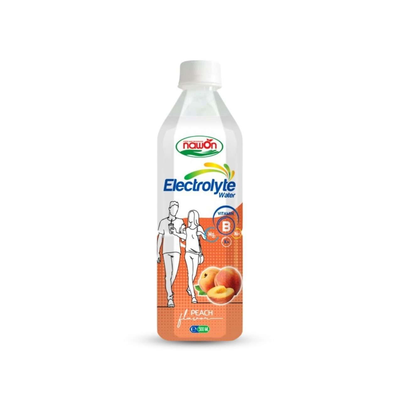 Pp bottle 500 ml 16 9 fl oz electrolyte drink water with peach flavor (2)