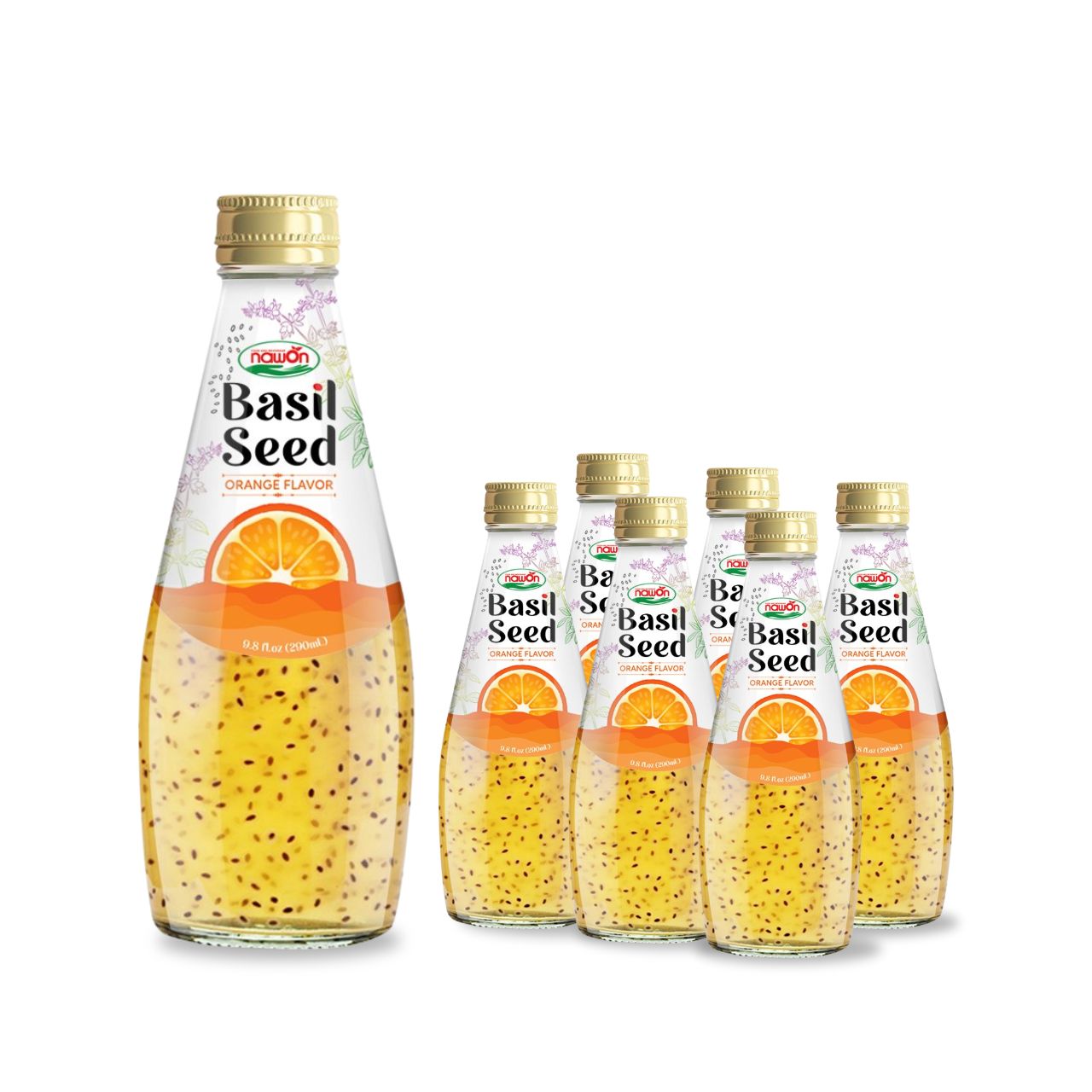 290ml nawon basil seed drink orange