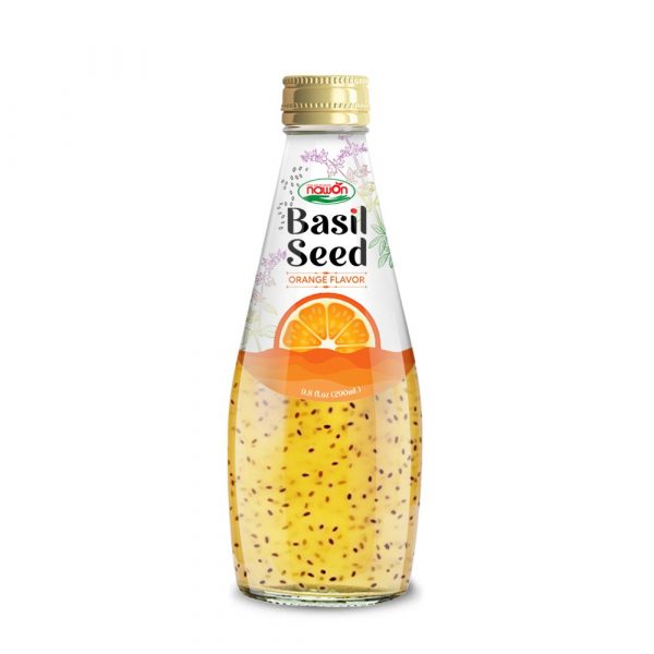 basil seed drink orange