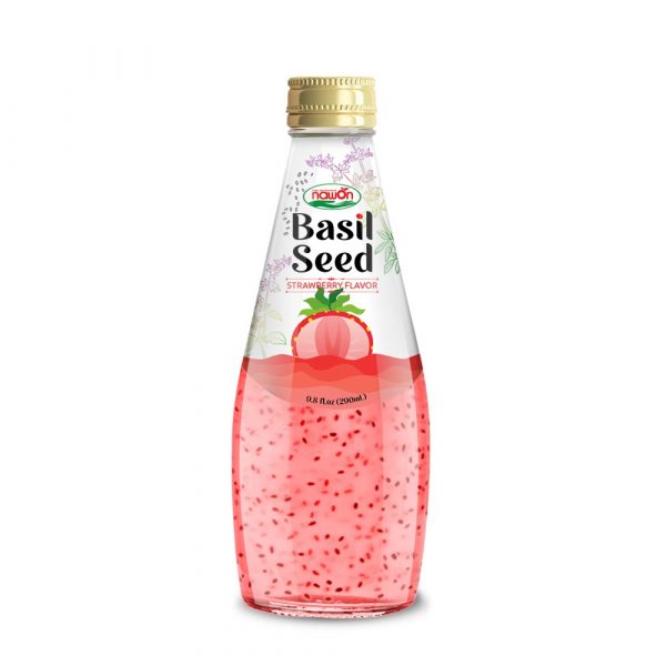 basil seed drink strawberry