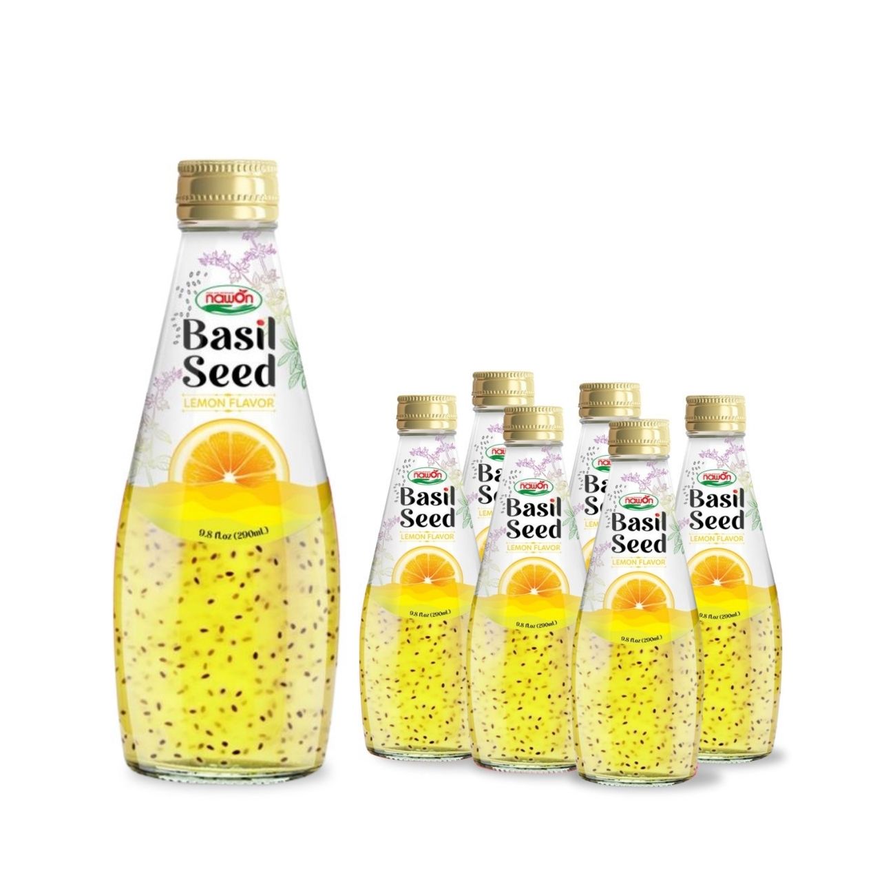 glass bottle 290 ml 9 81 fl oz basil seed drink lemon flavor improve digestive health (1)