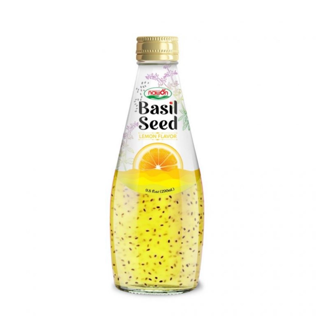 glass bottle 290 ml 9 81 fl oz basil seed drink lemon flavor improve digestive health (2)