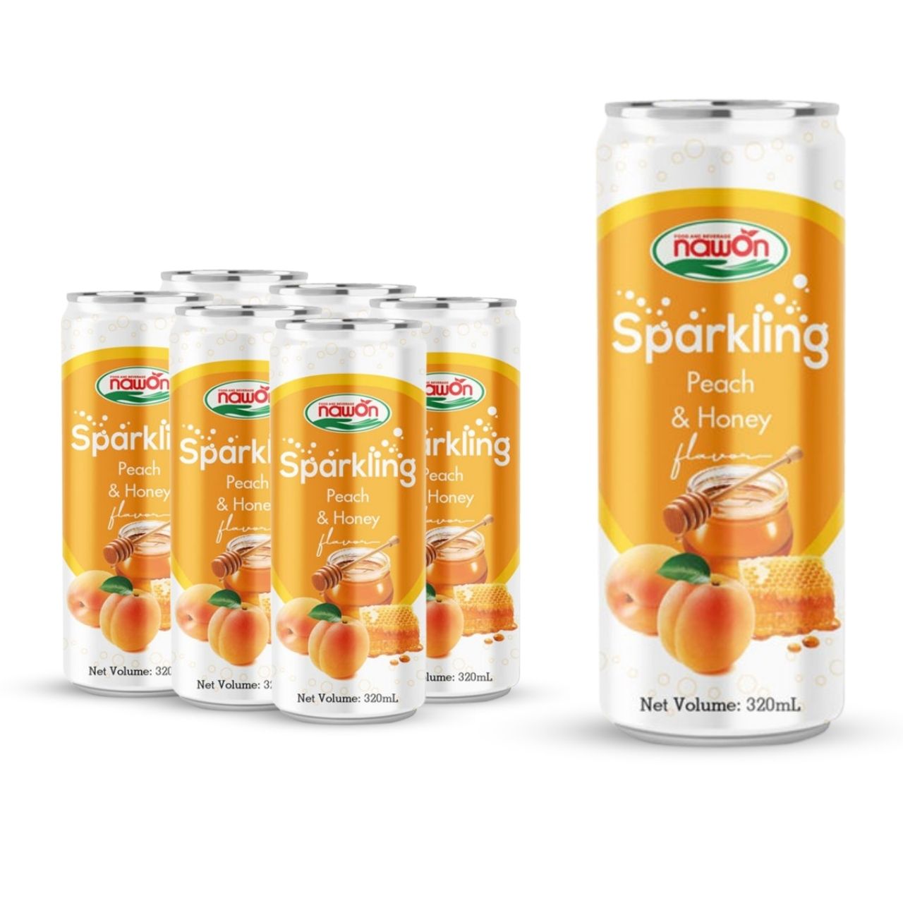 320 sparkling water peach honey flavor