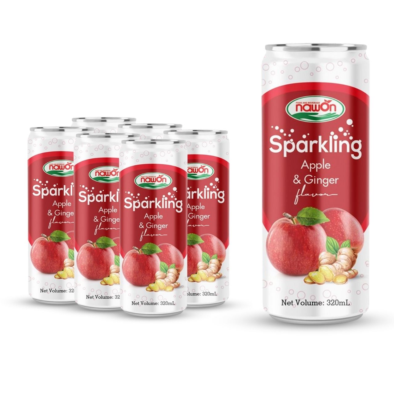 320ml sparkling water apple and ginger flavor