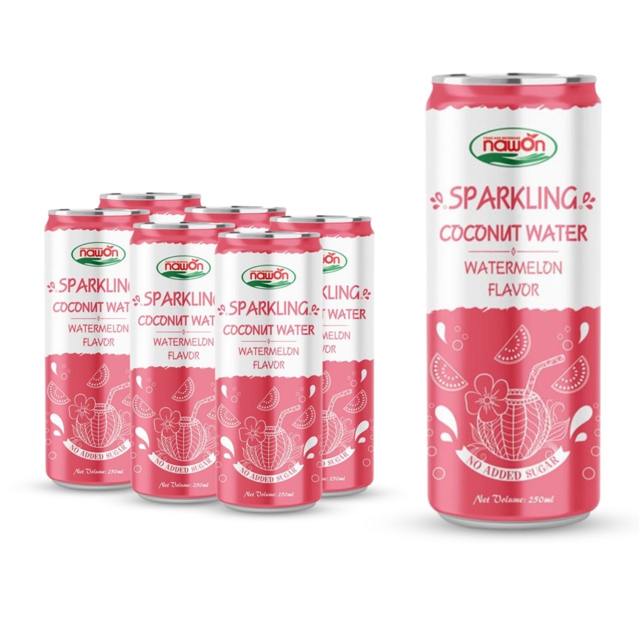 Can 250 ml 8 46 fl oz sparkling coconut water watermelon flavor
