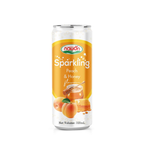 Can 250ml sparkling water peach honey