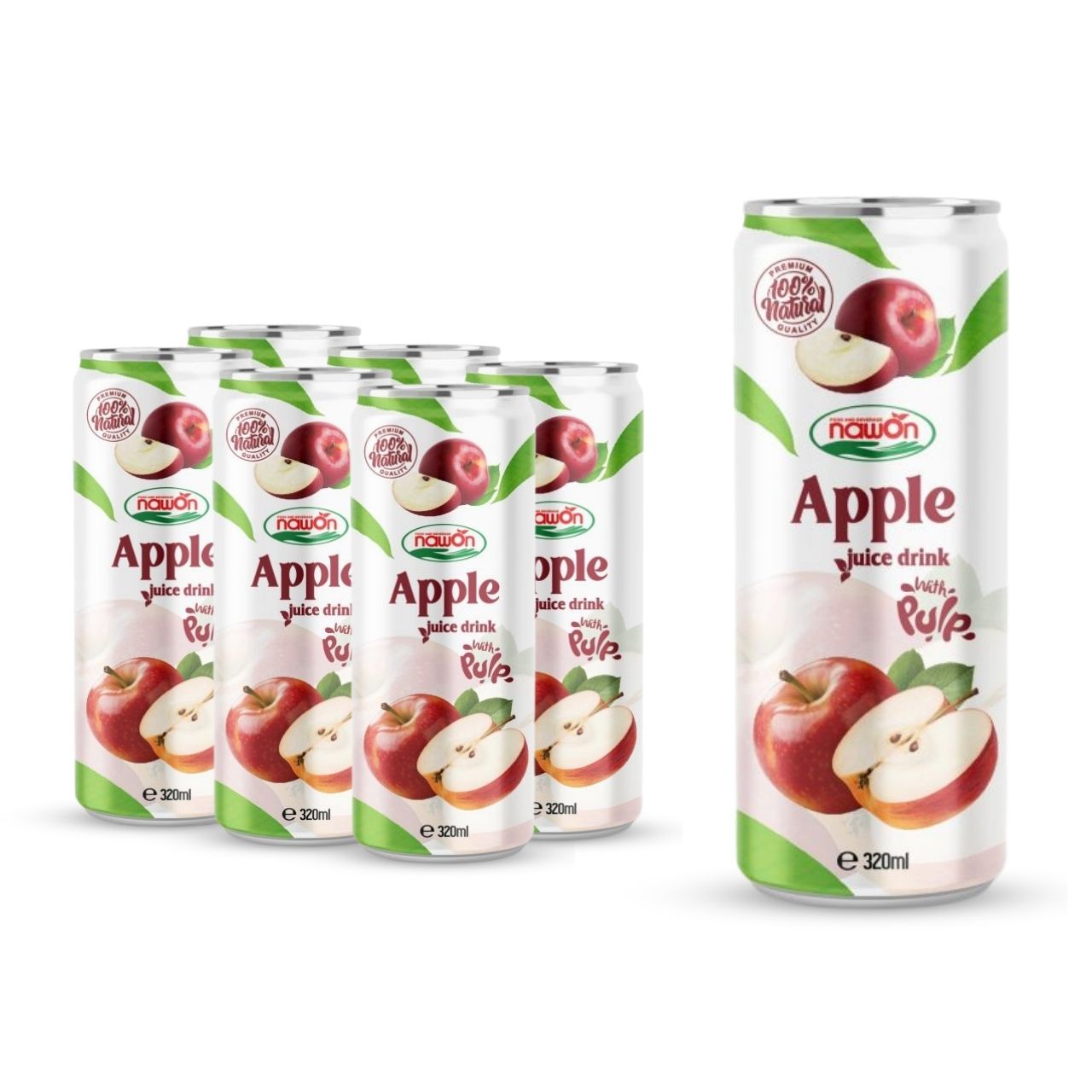 Canned 320ml 10 82 fl oz nawon 100 apple juice drink with pulp
