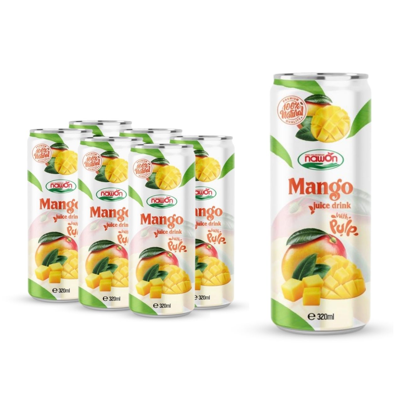 Canned 320ml 10 82 fl oz nawon 100 mango juice drink with pulp