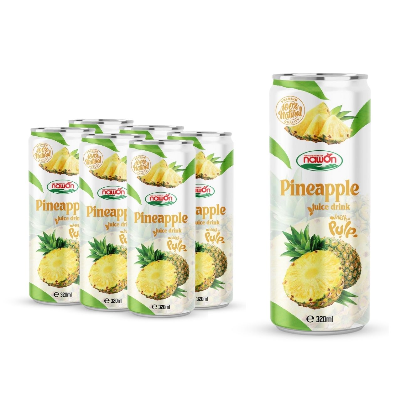 Canned 320ml 10 82 fl oz nawon 100 pineapple juice drink with pulp