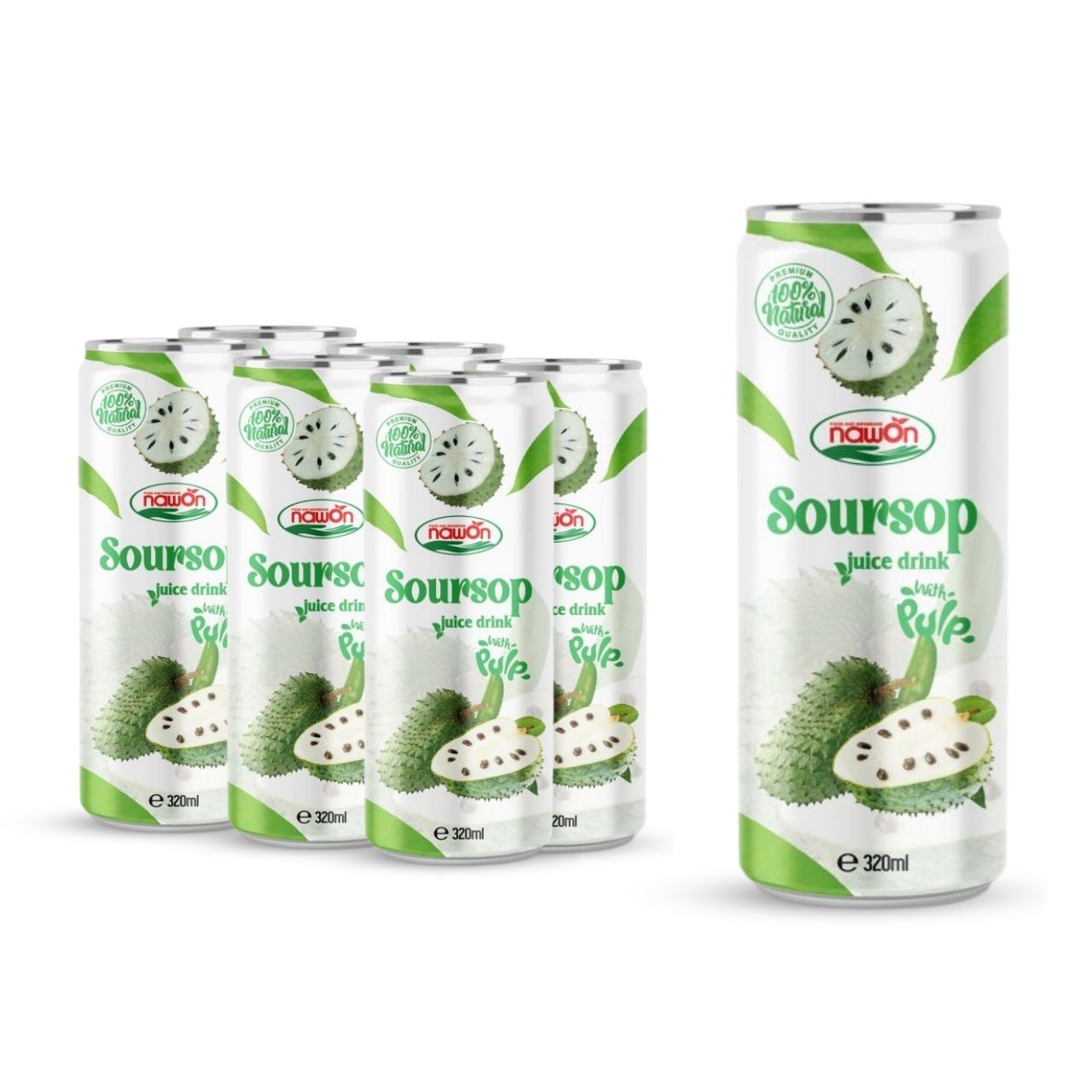 Canned 320ml 10 82 fl oz nawon 100 soursop juice drink with pulp