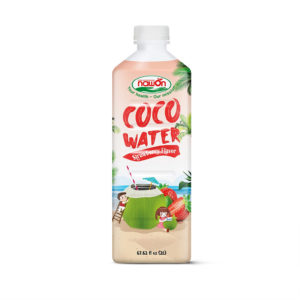 Bottle 2000ml pure coconut water strawberry flavor