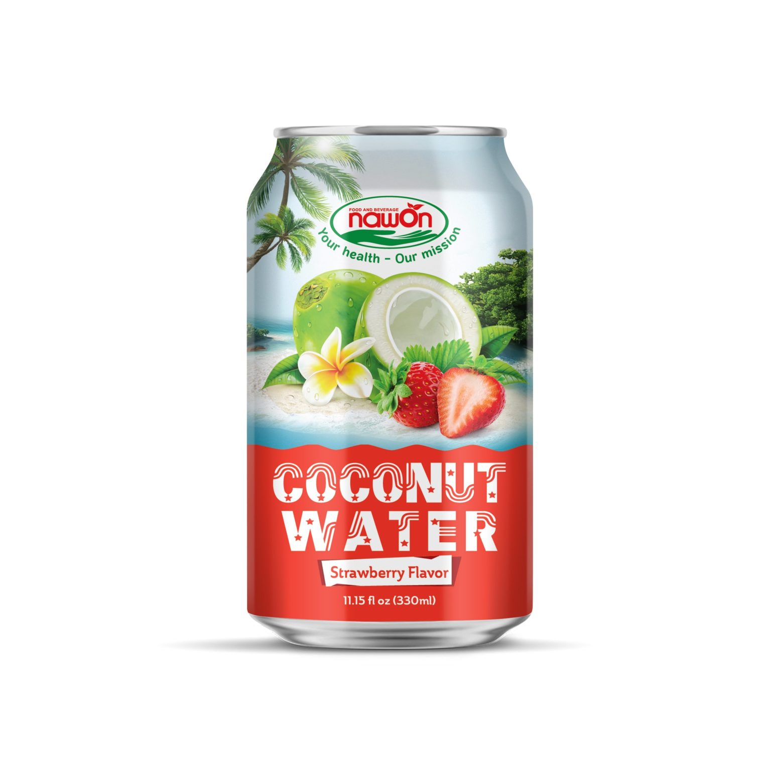 Nawon Fresh Coconut Water With Strawberry | Can, 330Ml