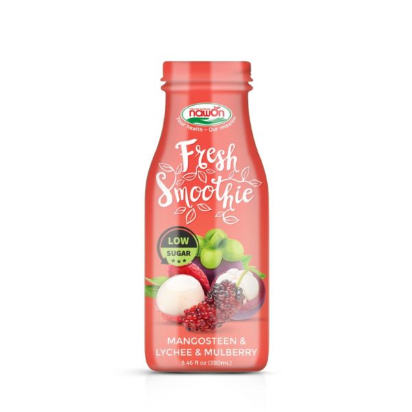 glass 280ml nawon smoothie low sugar mangosteen lychee mulberry