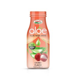 glass bottle 280ml aloe vera drink no sugar lychee