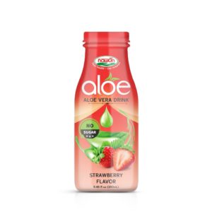 glass bottle 280ml aloe vera drink no sugar strawberry