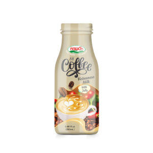 Glass bottle 280ml vietnamese milk coffee with jelly