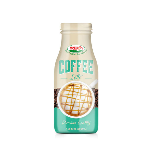 Glass bottle 280ml coffee with latte flavor