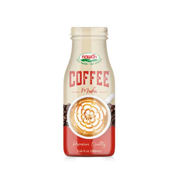 Glass bottle 280ml coffee with mocha flavor