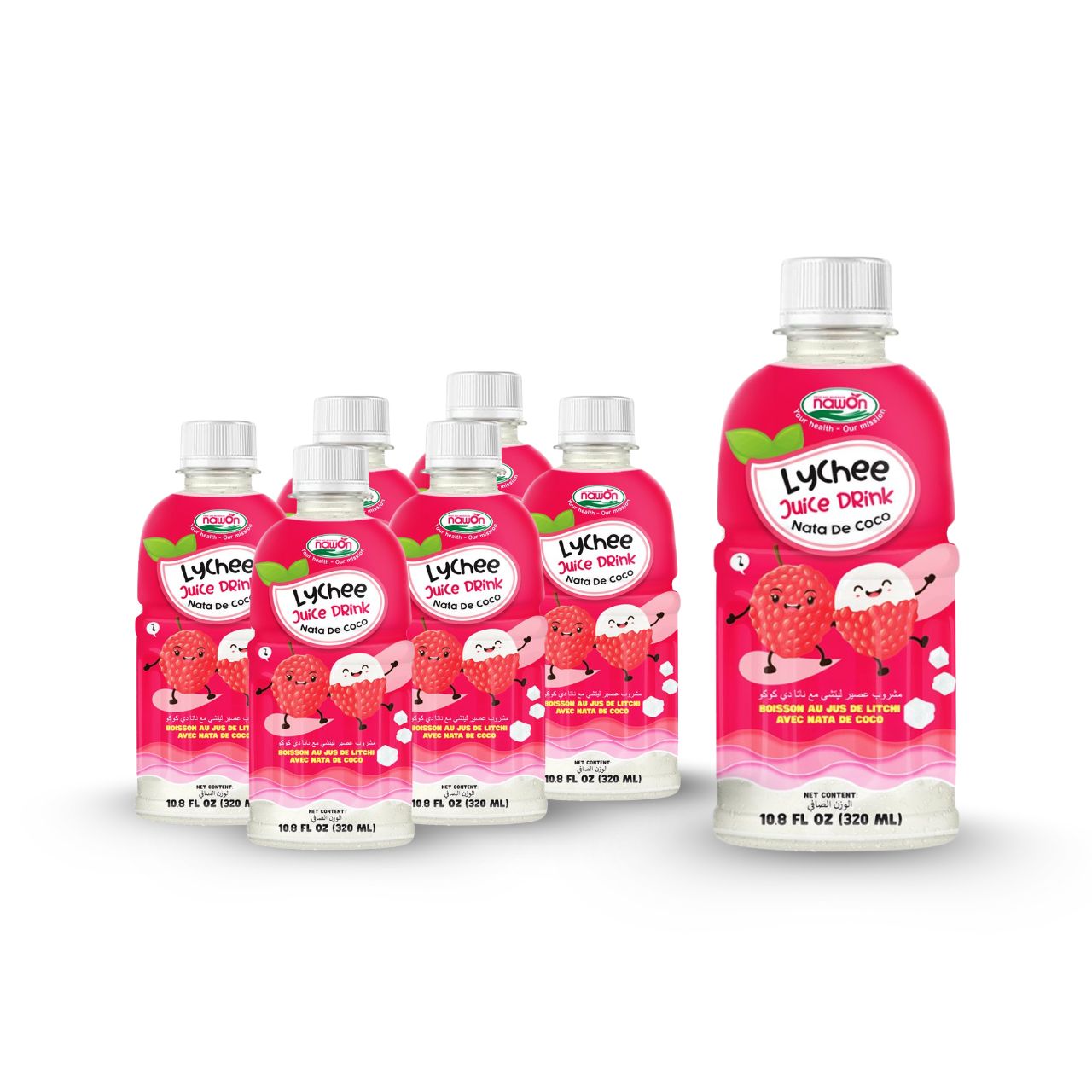 320ml nawon nata de coco juice drink low sugar lychee 2