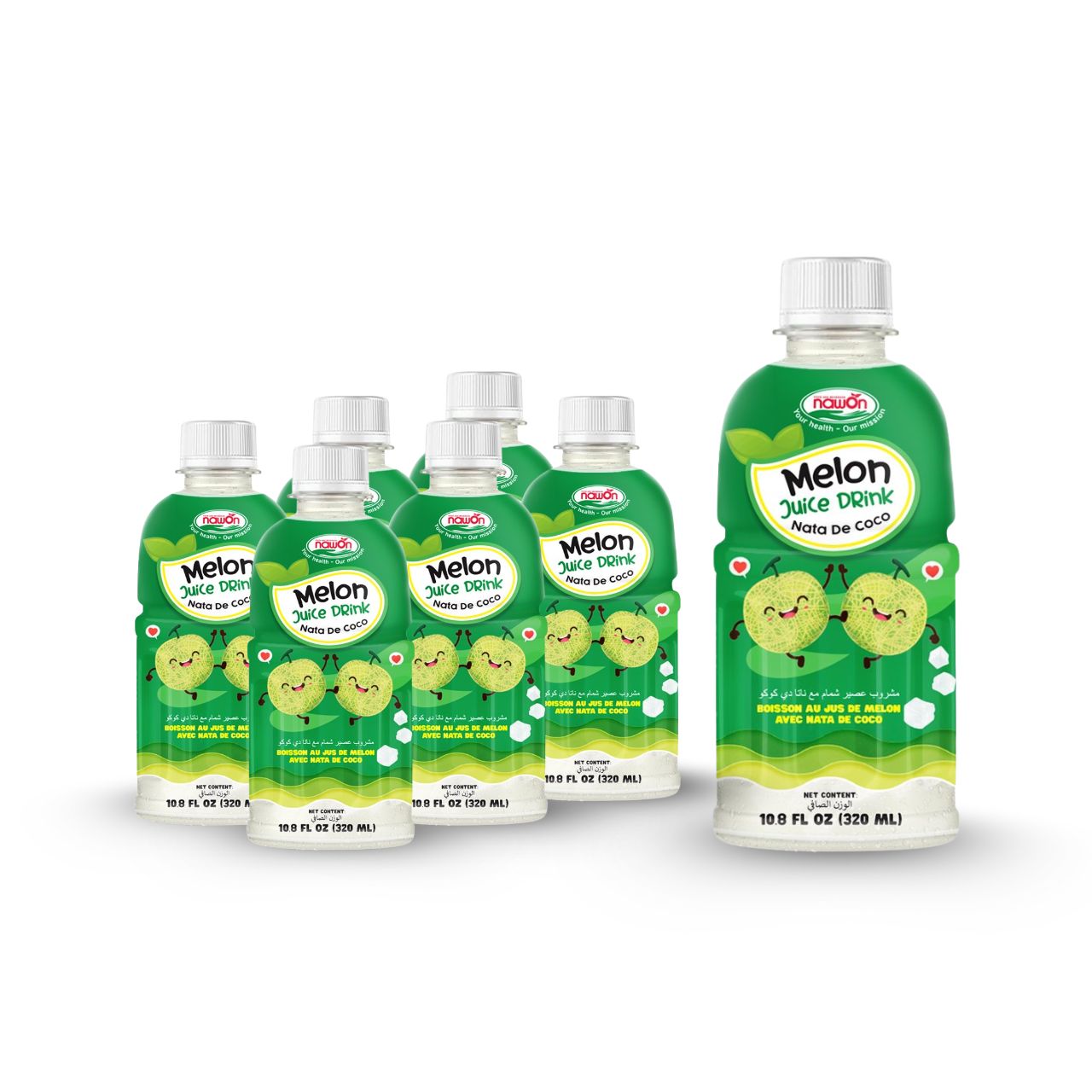 320ml nawon nata de coco juice drink low sugar melon 2