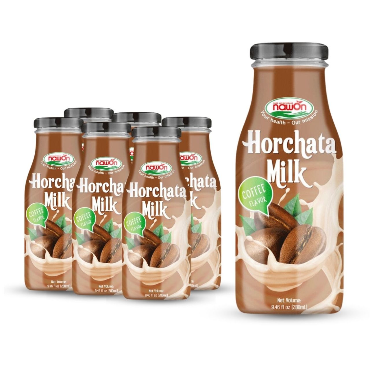 glass bottle 280 ml 9 5 fl oz creamy horchata milk with coffee flavor (1)