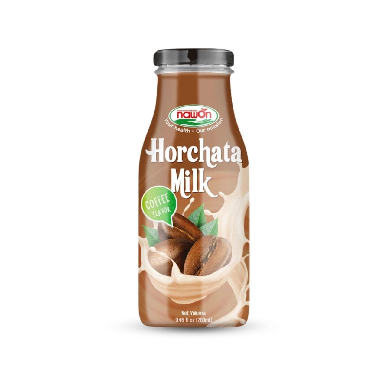 Glass bottle 280 ml 9 5 fl oz creamy horchata milk with coffee flavor (2)