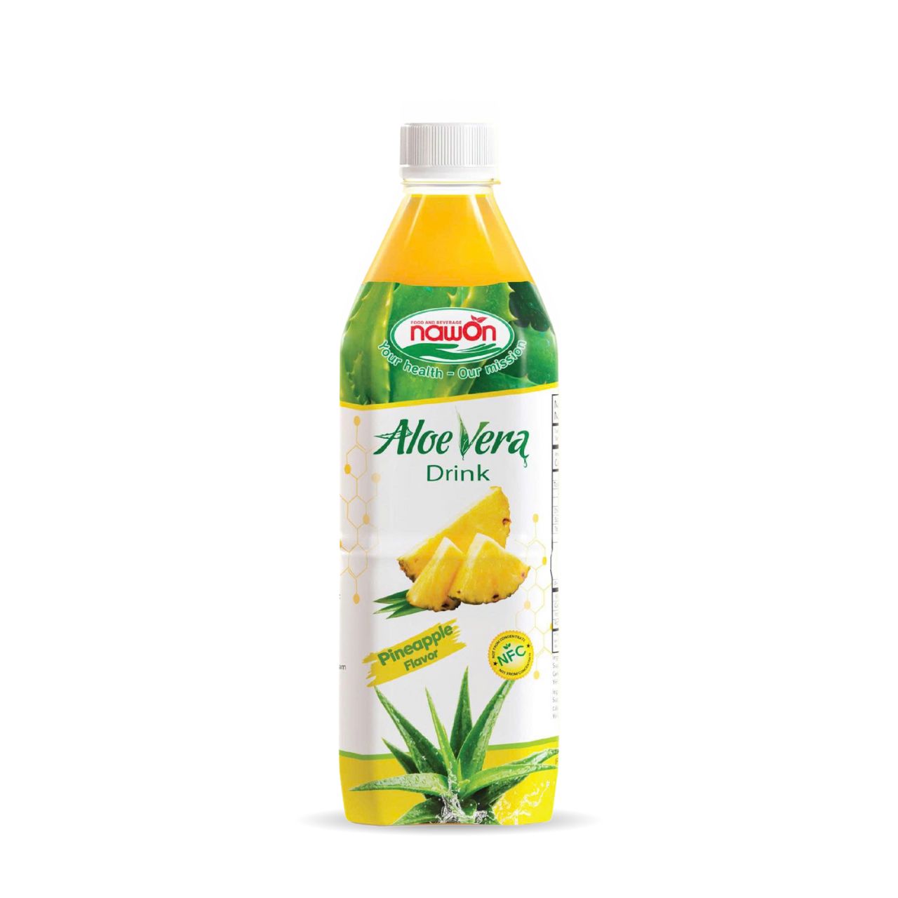 bottle 500ml 16 9 fl oz pure nfc aloe vera drink with sweet pineapple fruit flavor