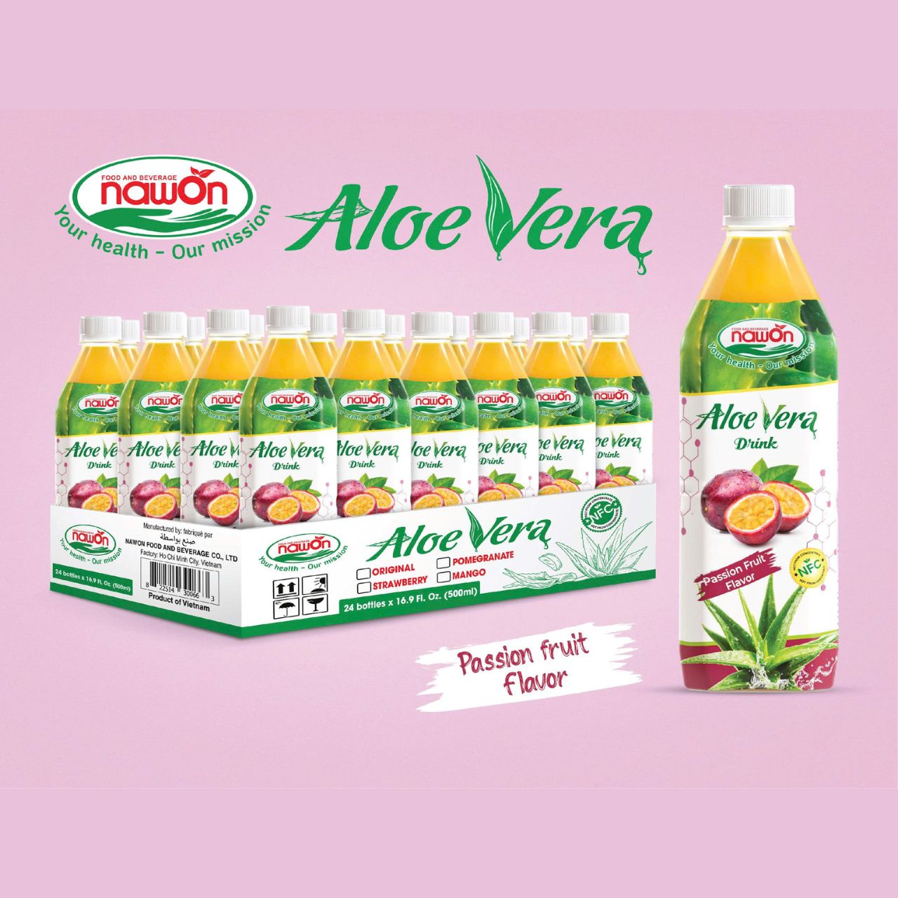 bottle nfc aloe vera drink passion fruit flavor