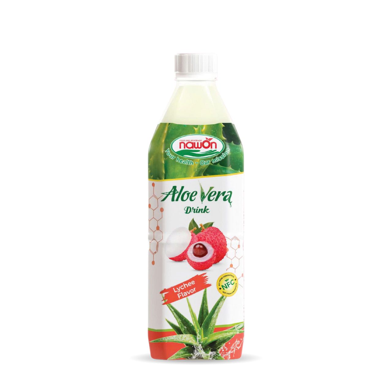 bottle nfc aloe vera drink with lychee flavor
