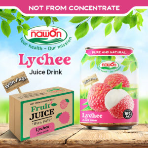 Can 250ml nawon natural lychee juice drink