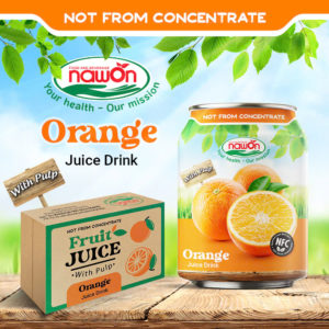 Can 250ml nawon natural orange juice drink