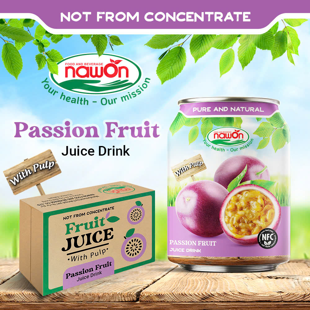 Can 250ml nawon natural passion fruit juice drink