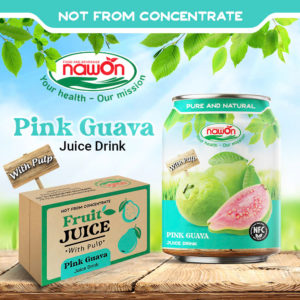 Can 250ml nawon natural pink guava juice drink