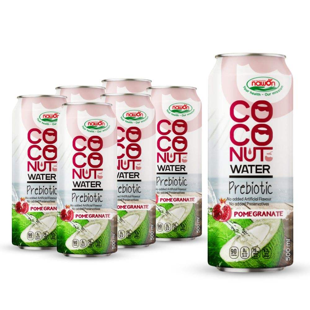 500ml coconut water prebiotics pomegranate