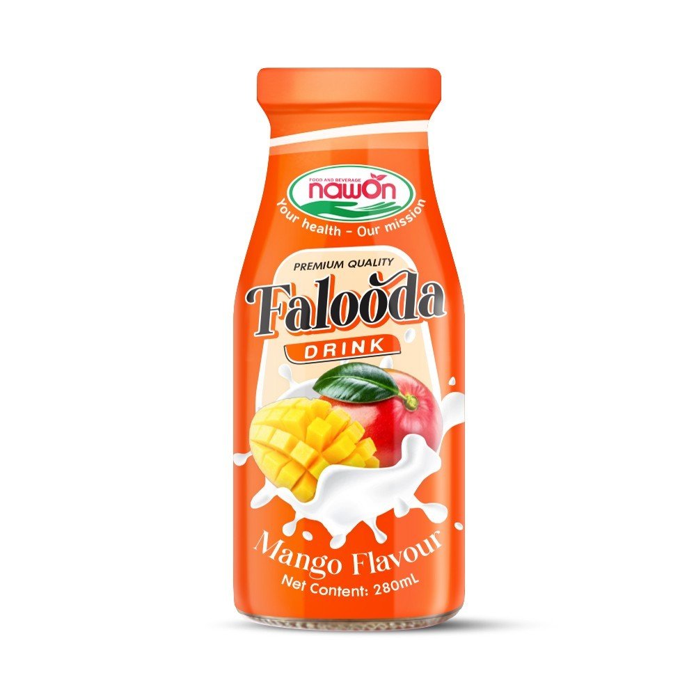 Glass bottle 280 ml 9 5 fl oz smooth creamy falooda drink with natural mango flavor nawon Glass bottle 280 ml 9 5 fl oz smooth creamy falooda drink with natural mango flavor nawon