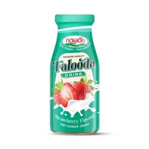 Glass bottle 280 ml 9 5 fl oz smooth creamy falooda drink with strawberry flavor nawon