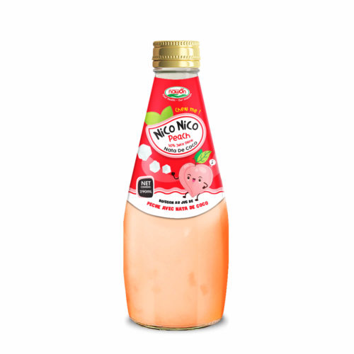 Nata de coco peach juice drink