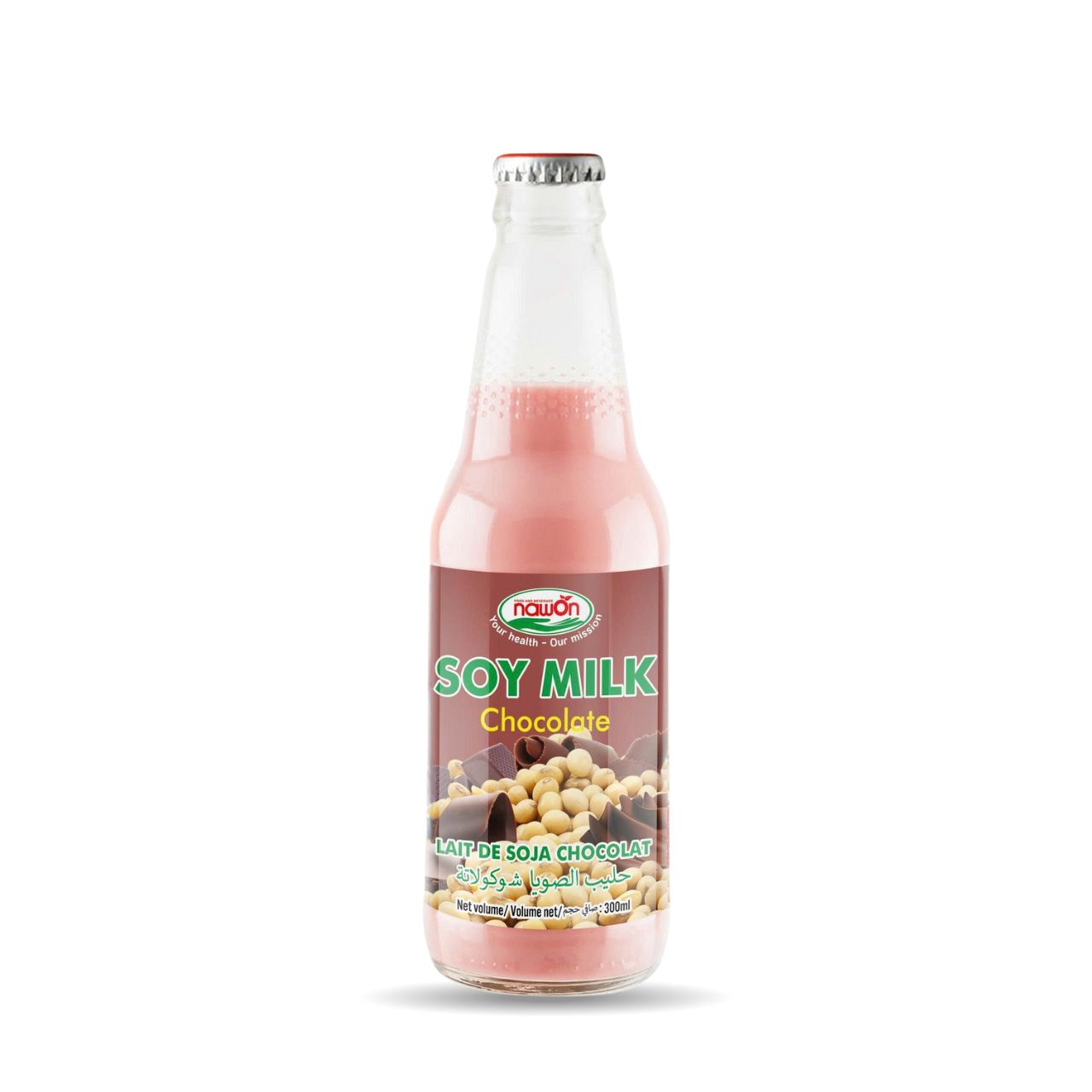 glass bottle 300ml nawon soya milk chocolate