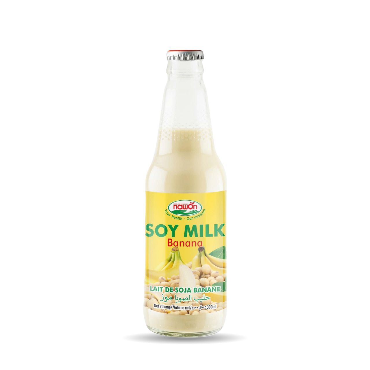 glass bottle 300ml nawon soya milk in glass bottle banana