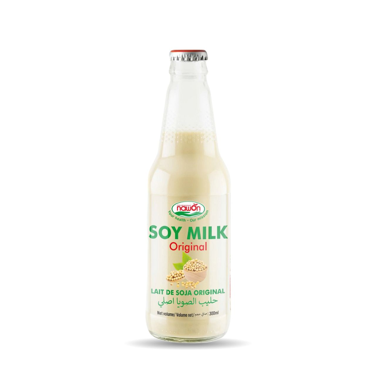 Glass bottle 300ml nawon soya milk original flavor