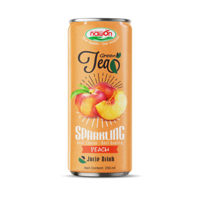 Sparkling water green tea and peach flavor