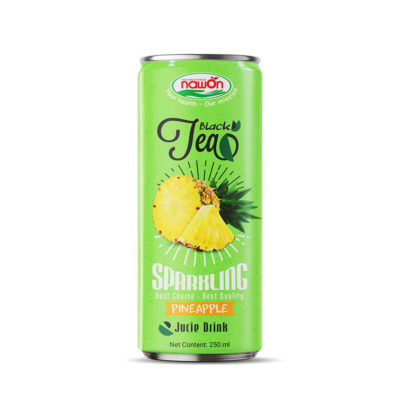 Sparkling green tea with pineapple flavo