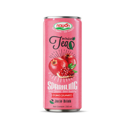 Sparkling green tea with pomegranate flavor