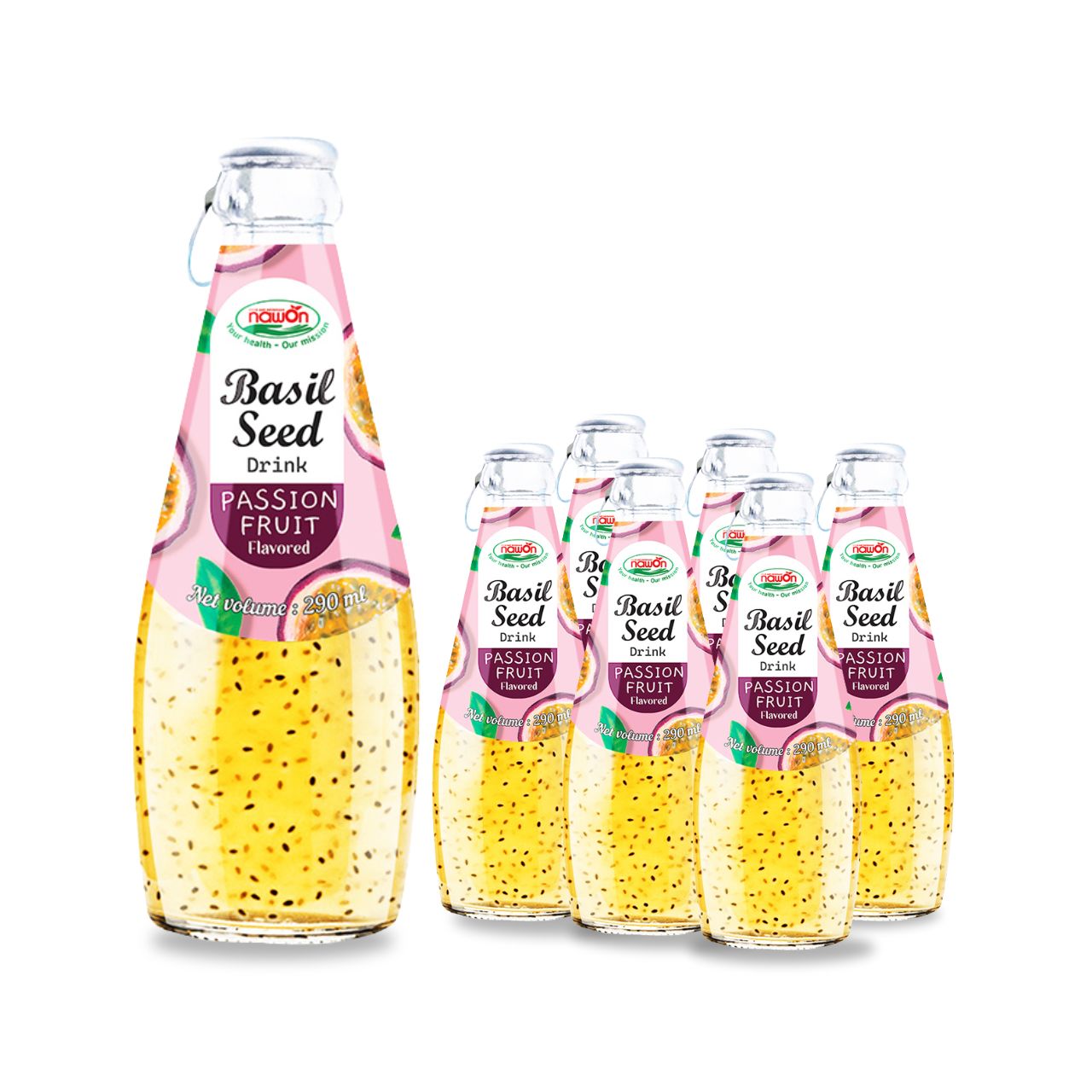 290ml nawon basil seed drink passion fruit