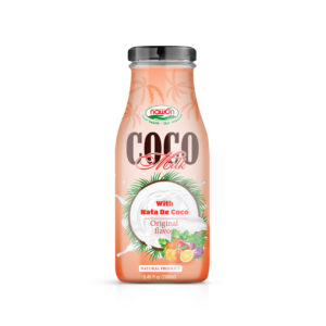 Glass 280ml coconut milk nata de coco original flavor